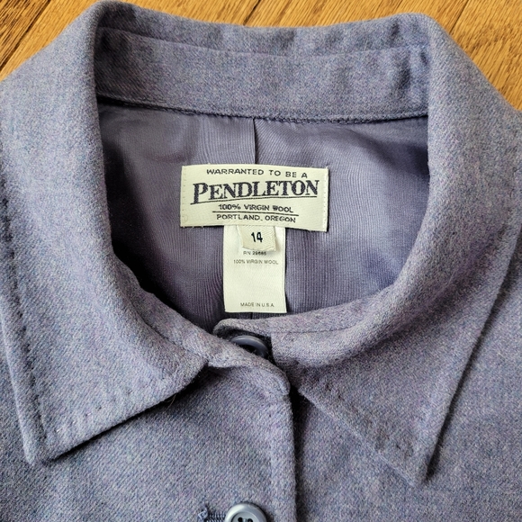 Vintage 90s Pendleton 100% Virgin Wool Blazer Purple Size 14 Button-Up - Picture 5 of 6